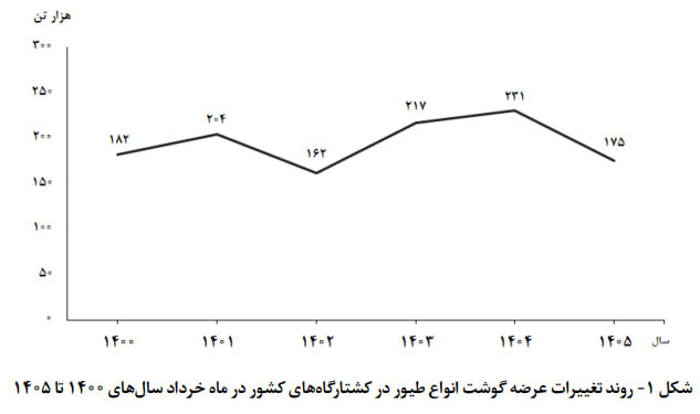 کاهش تولید مرغ در خرداد 1405